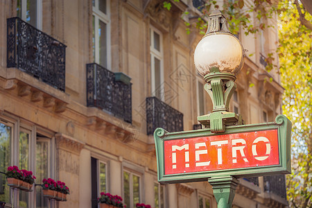 法国日落时分巴黎蒙马特 巴黎地铁的标志建筑学假期建筑文化地方旅行摄影标语地铁光线图片