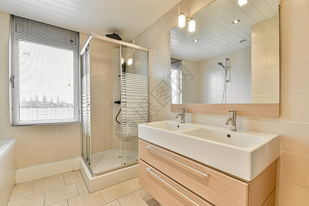 现代浴室的淋浴箱玻璃装饰装饰品卫生洗手间管道家庭风格公寓住宅图片