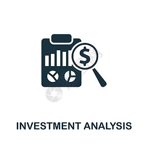 投资分析图标 单色简单线条 用于模板 网络设计和信息图的股票市场图标;图片