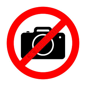 没有照相机标志 矢量插图圆形禁令创造力摄影红色白色标签贴纸照片按钮图片