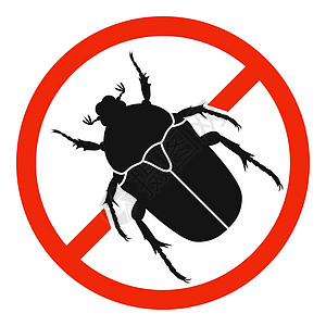 查弗有红色禁止标志 停止使用甲虫标志生活剪贴生态环境花园标识园艺动物控制生物学图片