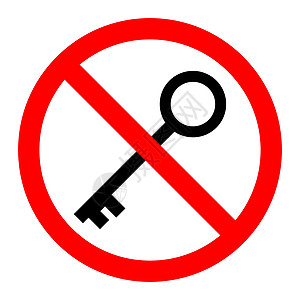 密钥被禁止 没有钥匙图标 停止键图标 矢量图密码按钮艺术圆圈白色圆形安全贮存网络红色图片