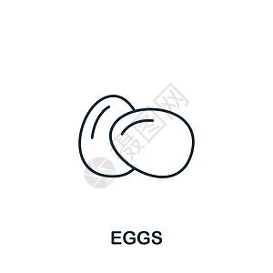 鸡蛋图标 单色简单鸡蛋图标 用于模板 网络设计和信息图表烹饪农场纸盒蛋壳蛋黄小鸡早餐杯子食物油炸图片