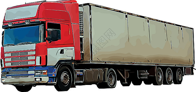 载运各种货物的重型卡车的彩色矢量图像速度送货运输货运交通工业车辆过境商业汽车图片