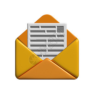 Orange 大量开放式信封信件信息  3D插图空白通讯邀请函电子邮件互联网卡片礼物地址邮政文档图片