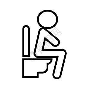 一个人坐在马桶座上 浴室图标 矢量图片