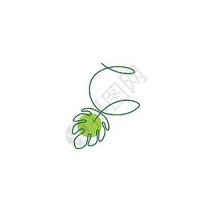 形成字母图标设计插图的怪兽植物数字字体环境生长温泉情调森林标识叶子花园图片