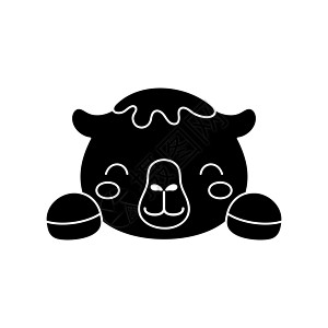可爱的斯堪的纳维亚骆驼头 儿童 T 恤 服装 幼儿园装饰 贺卡 邀请函 海报 室内装饰的动物脸 矢量股票图图片