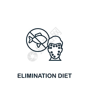 消除饮食图标 用于模板 网络设计和信息图的单色简单过敏性图标生物过敏插图营养蟑螂绿色紫绀流程食物新陈代谢图片