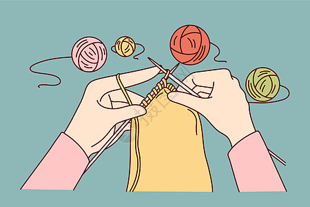妇女编织针头图片