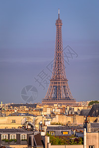 日落时从蒙帕纳斯的埃菲尔塔视线 法国巴黎历史建筑住宅旅行城市地平线城市生活地方蜜月正方形图片