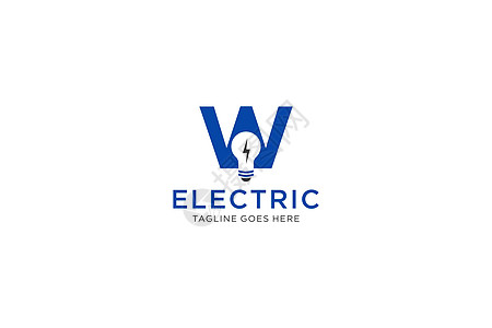 W信灯和闪电灯的Logo设计 电子博尔特字母 Logo图片