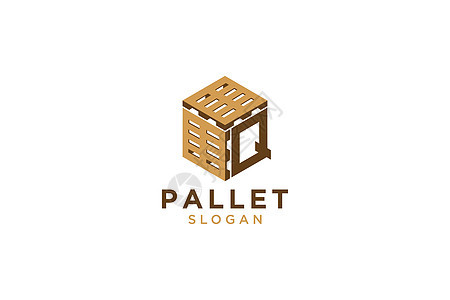 用于 Pallet 图标矢量符号和在白色背景中孤立的符号的字母Q Pollet 标识概念图片