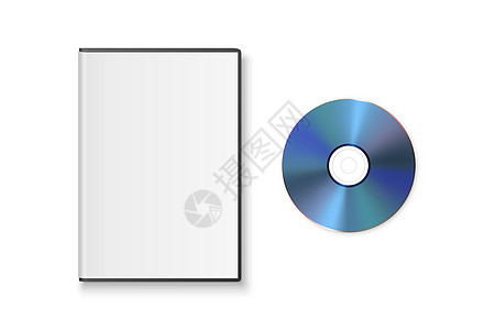 矢量 3d 逼真的蓝色 CD DVD 与塑料外壳隔离在白色 CD 盒 样机包装设计模板 光盘和包装图标 顶视图图片