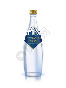3D打火水瓶 清除标签矿物产品蓝色奢华钻石广告饮料气泡瓶子水合物图片