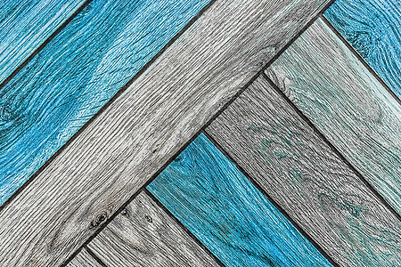 在对角线背景上装饰的蓝色天然木制地板纹理木材桌子建造艺术材料乡村栅栏地面墙纸硬木图片