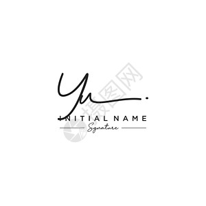 字母 YU 签名标签模板矢量身份刻字主义者白色书法艺术极简奢华标志写作图片