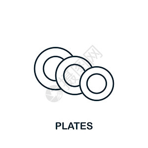 用于模板 网络设计和信息图的单色简单烹饪图标 Plates 图标菜单早餐插图餐具厨师厨房食物用具晚餐午餐图片