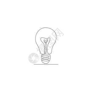 灯泡线艺术图标设计插图标识草图黑色解决方案网络技术力量绘画商业活力图片
