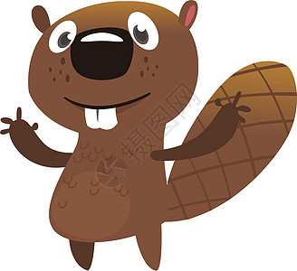有趣的卡通海狸 矢量图解海狸的图标漫画木工人快乐土拨鼠插图栗鼠绘画木头吉祥物微笑图片