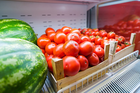 水果和蔬菜店篮子冰箱素食西瓜市场杂货店食物植物商业购物图片