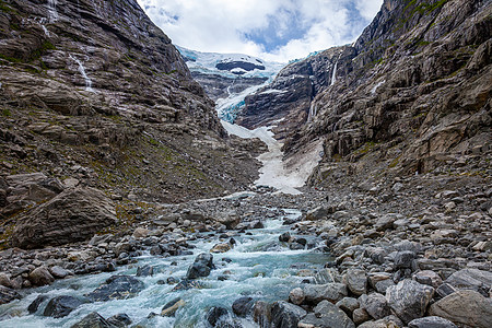 斯堪的纳维亚挪威冰川冰帽极端目的地天空瀑布溪流摄影爬坡草地悬崖图片