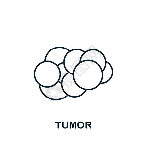 肿瘤图标 用于模板 网页设计和信息图表的单色简单疾病图标身体标识抗体细胞作用丝带淋巴瘤胸部网络淋巴图片