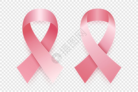 矢量 3d 逼真的粉红丝带集 乳腺癌意识符号特写 癌症丝带模板 世界乳腺癌日概念图片