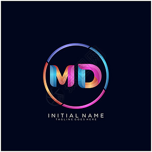 MDM 字母标识图标设计模板元素艺术医学博士身份卡片推广插图标签品牌商业图片