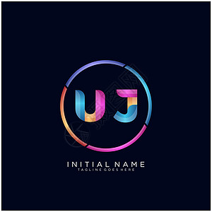 UJ UJ 字母标识图标设计模板元素推广品牌插图字体标签网络营销身份艺术卡片图片