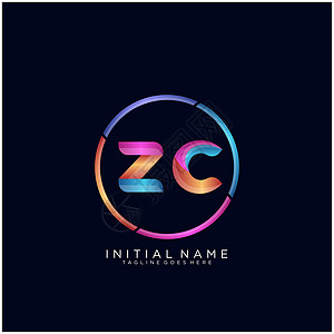 ZC 字母标识图标设计模板元素推广卡片黑色标签字体商业公司网络艺术身份图片