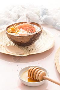 酸奶加葡萄汁 面粉 香和蜂蜜饮食柚子甜点大理石早餐种子营养奶油玫瑰小吃图片