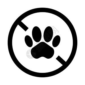 没有动物的休眠标志 宠物不允许 Paw和停止标志 矢量图片