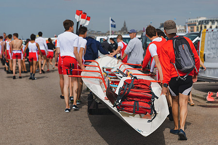 法国划船锦标赛 水上轮船和队图片