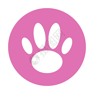 粉红爪图标 Paw按钮 猫脚印 矢量图片