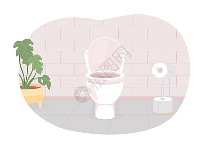 2D 矢量隔离插图2D洗手间清洁厕所碗图片