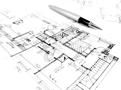 房屋项目的建筑绘图计划建筑 工程和房地产风格的概念文档技术房子铅笔商业承包商测量设计师草图工作图片