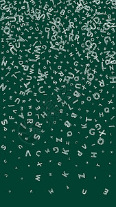 下降的英语字母 拉丁字母的粉笔一手拉飞行词 外语学习概念 漂亮回到黑板背景上的学校横幅图片