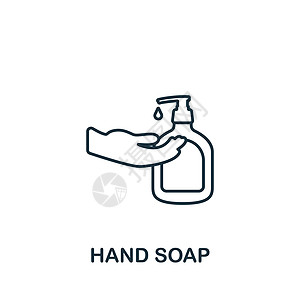 洗手液图标 用于模板 网页设计和信息图形的线条简单线条管家图标图片