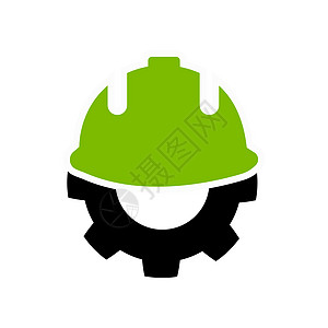 商务双色套装中的开发图标 矢量风格平面双色符号 生态绿色和黑色 圆角 白色背景图片