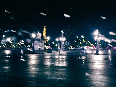 运动中的抽象城市灯光 晚上巴黎欧洲之旅概念旅游吸引力假期艺术旅行文化运输交通地标历史图片
