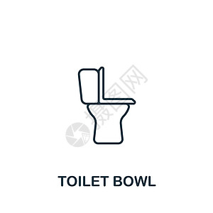 用于模板 网络设计和信息图的线性简单厕所碗图标   info tooltip图片
