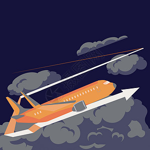 飞机在空中飞行 展示严谨的信息 新思想出现 注 飞翔者是其中的一部份 请见此冒险成功计算机速度旅游假期运输绘画海浪卡通片图片