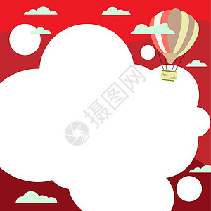 热气球插图飞越云层到达新的目的地 齐柏林飞艇漫游天空去更远的地方蓝色墙纸成功幸福创造力庆典图形飞机男人冒险背景图片