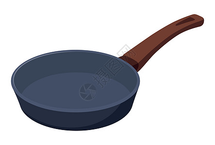 白色背景上的现实煎锅  矢量平底锅早餐工具炒锅金属炊具圆圈烹饪用具油炸图片