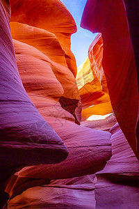 阳光照亮的羚羊狭缝峡谷 佩奇 亚利桑那州 美国橙色侵蚀地质学全景摄影旅游色彩岩石目的地荒野图片