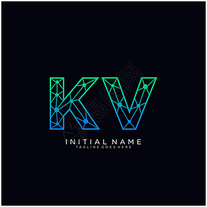 KV 字母标识图标设计模板元素公司商业艺术身份黑色创造力品牌标签插图字体图片