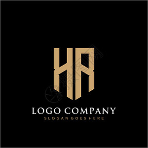 HR 字母标志图标设计模板要素艺术标签网络推广创造力品牌插图身份卡片营销图片