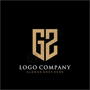 GZ 字母标识图标设计模板元素品牌营销商业黑色网络艺术推广卡片标签字体图片