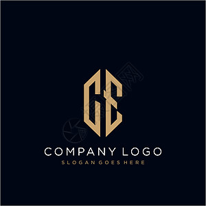 CE 字母标志图标设计模板元素黑色卡片公司标签艺术营销商业网络品牌创造力图片